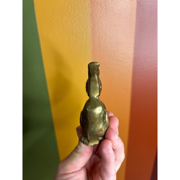 Vintage solid, brass, mini pelican patina bird figurine paperweight - Picture 4 of 5